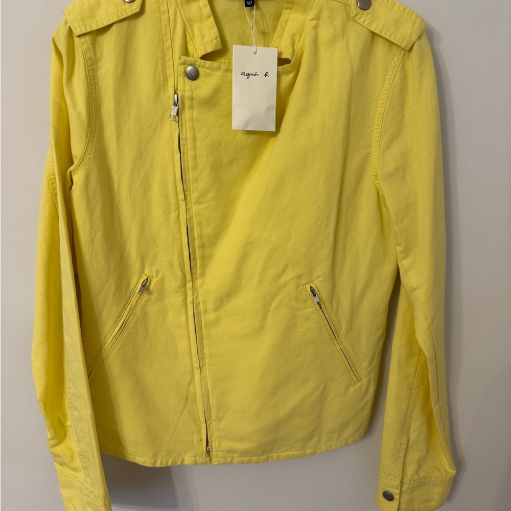 Agnes B classic yellow bomber jacket